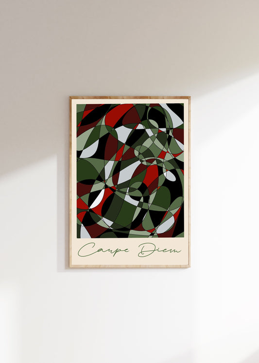 Carpe Diem Abstract Print (Green)