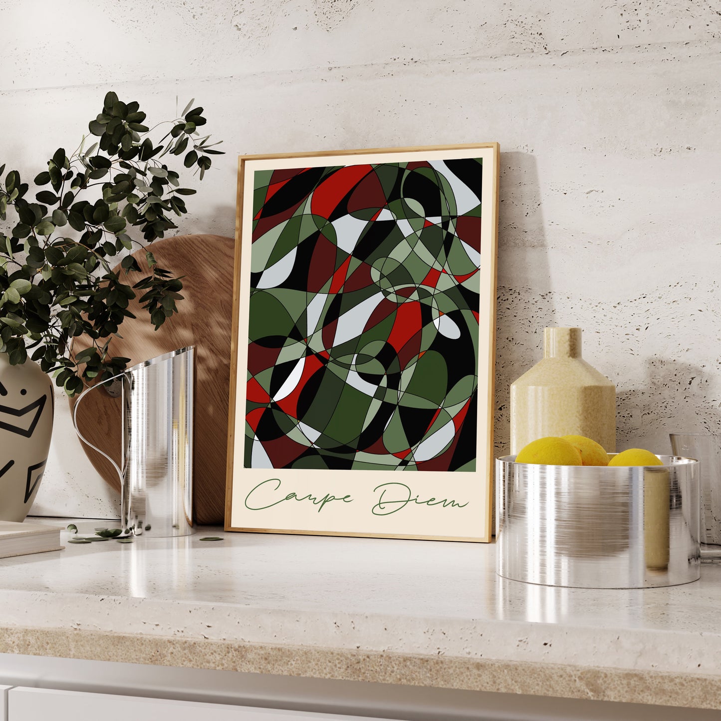 Carpe Diem Abstract Print (Green)