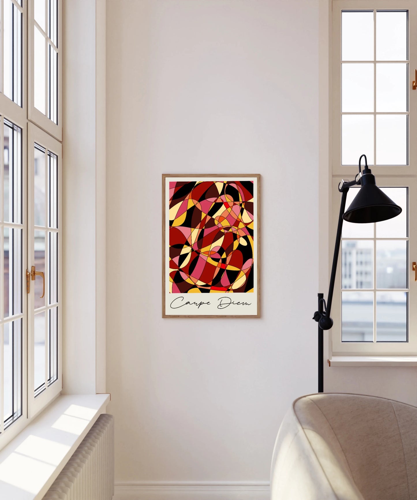 Carpe Diem Abstract Print (Red)