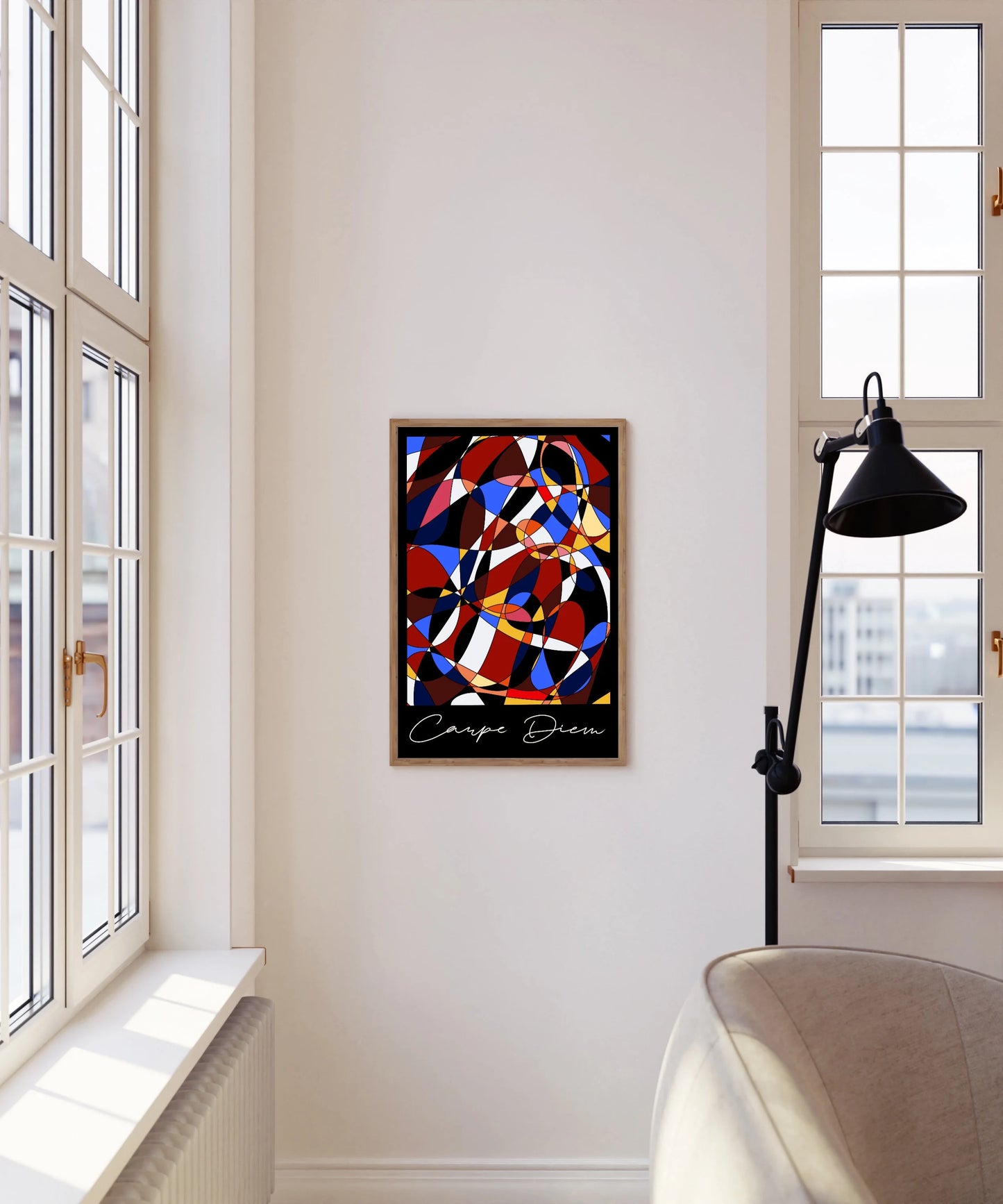 Carpe Diem Abstract Print (Black)