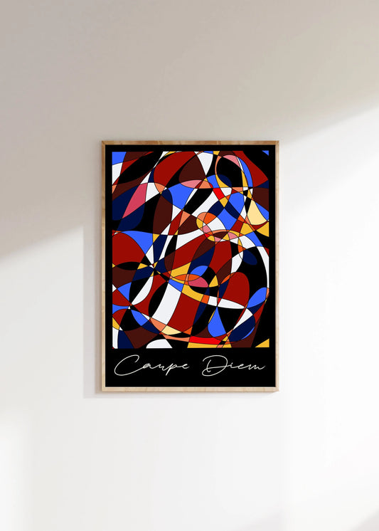 Carpe Diem Abstract Print (Black)
