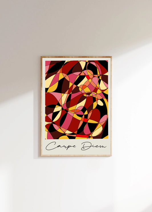 Carpe Diem Abstract Print (Red)