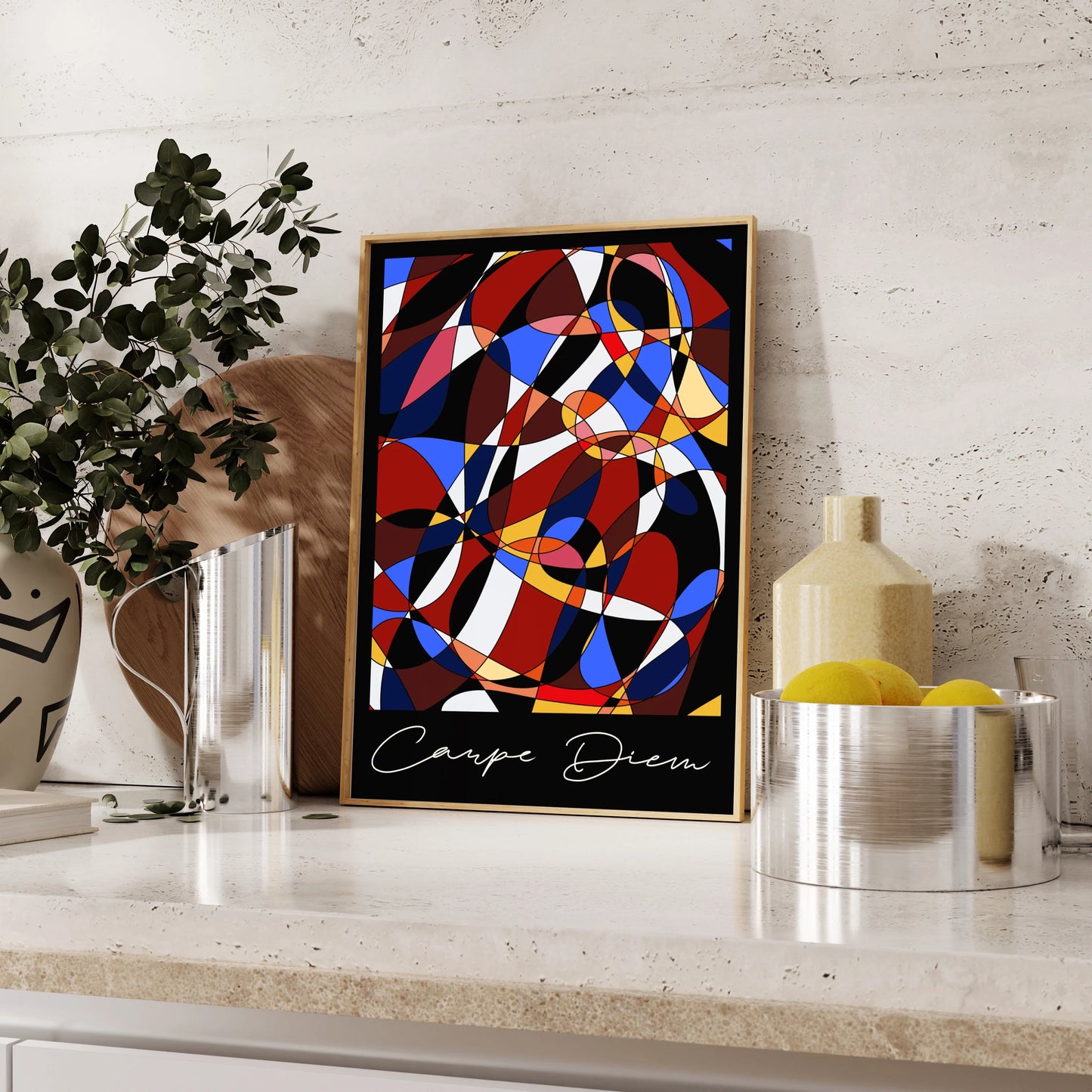 Carpe Diem Abstract Print (Black)